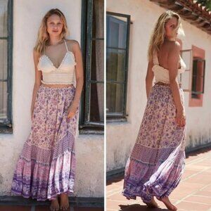 Spell & The Gypsy Free People Purple Portobello Road Floral Maxi Skirt S